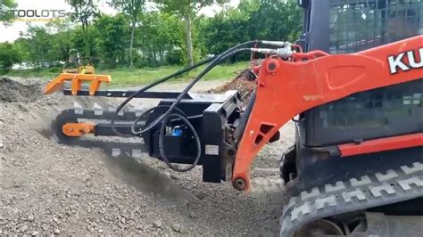 how to take chain off trencher for skid steer|skid steer trencher side shifts.